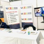 A Business Development & Investor Support Officer at the UFZA Stall during the UgandaEurope Business Forum at Speke Resort Munyonyo in October 2022.